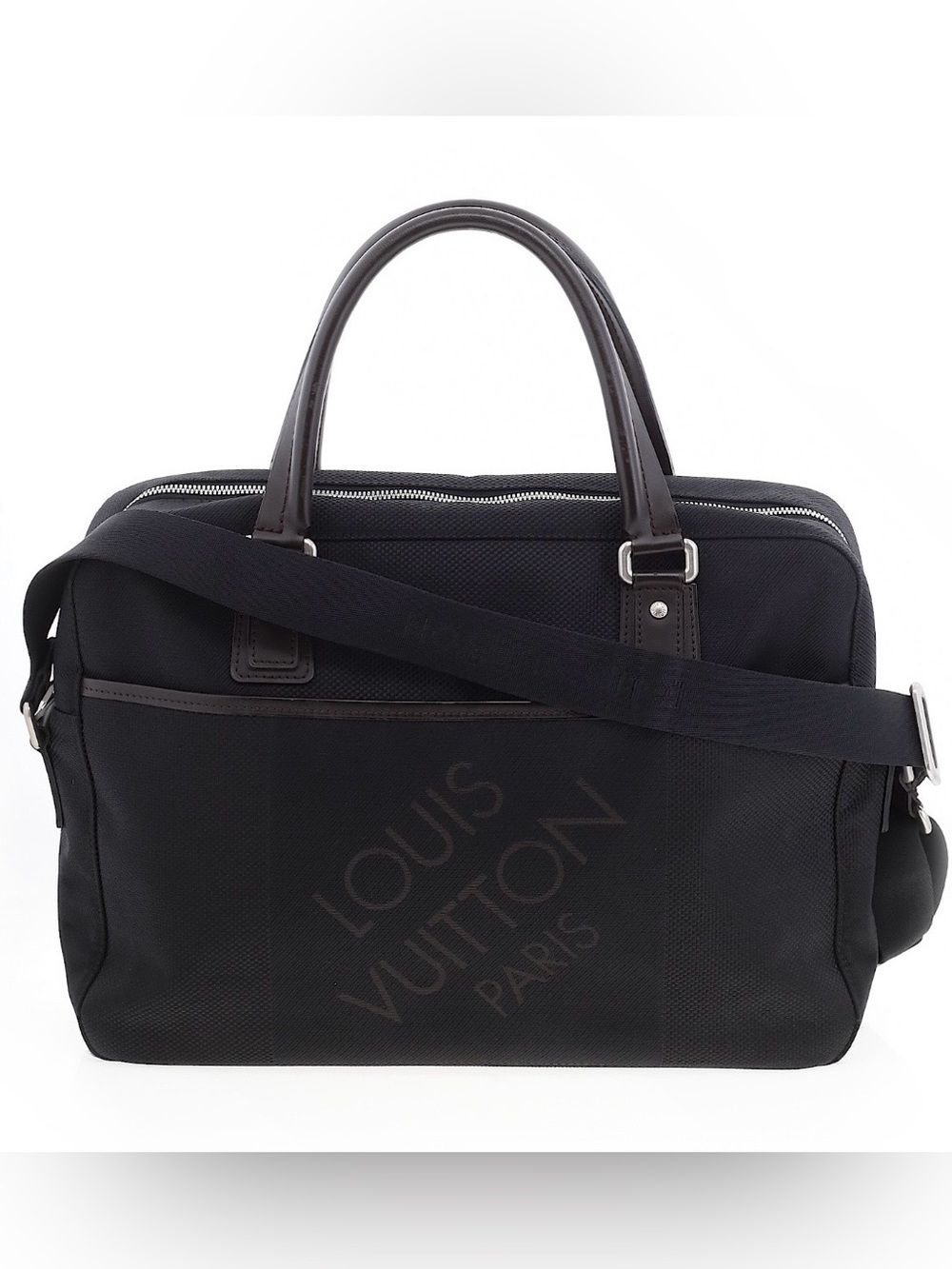 LOUIS VUITTON Black Unisex Laptop Briefcase Messenger Bag